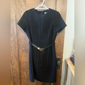 H&M Black Midi Dress with Gold Accent